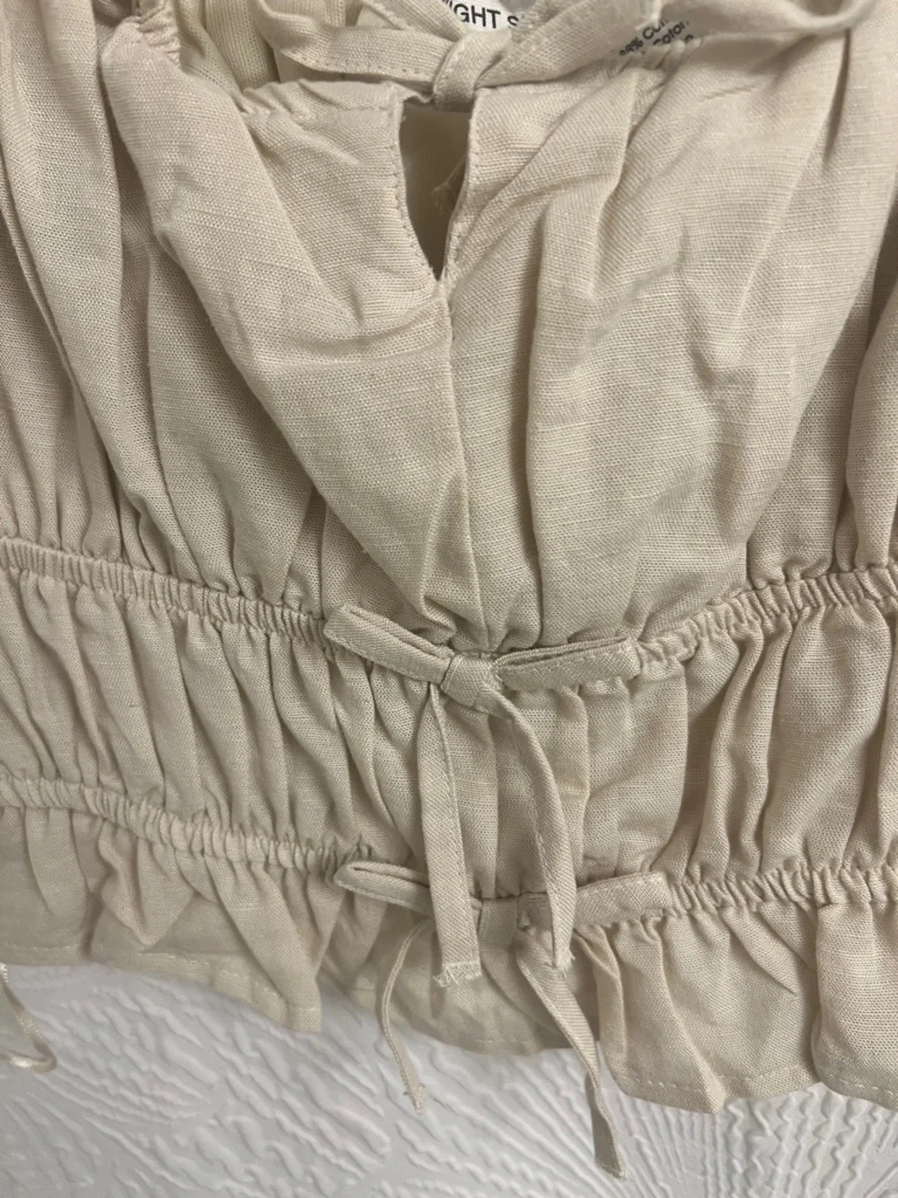 Cream Ruched Drawstring Cami Top | Boho - Picture 6 of 9